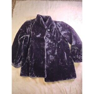 Dubrovsky Perlbindler Black Faux Fur Collared Button Mid-Length Coat Women